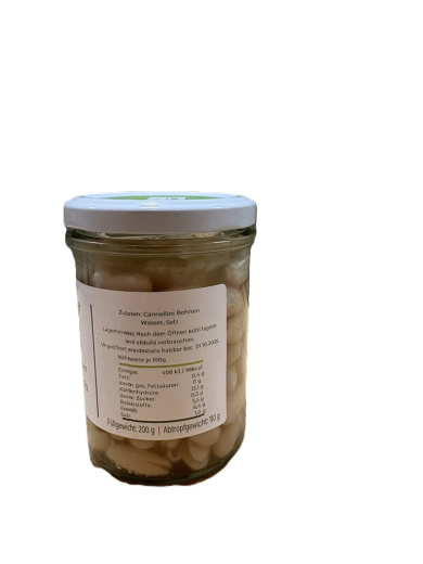 Cannellini Bohnen im Glas   (Füllgewicht 200 g / Abtropfgewicht 110 g)